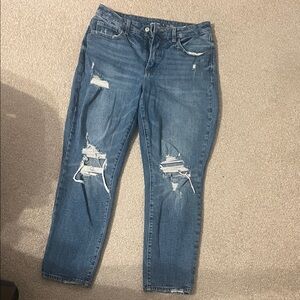 Old Navy Distressed Boyfriend Jeans in Blue